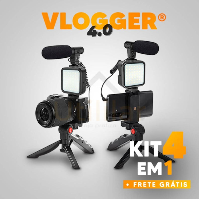 Vlogger® 4.0 - Kit de Gravação 4 EM 1 - Lançamento 2023