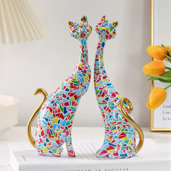 Escultura Decorativa Gato Nórdico - COMPRE 1 LEVE 2